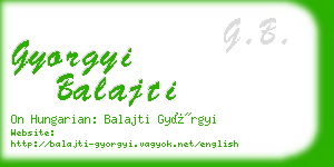 gyorgyi balajti business card